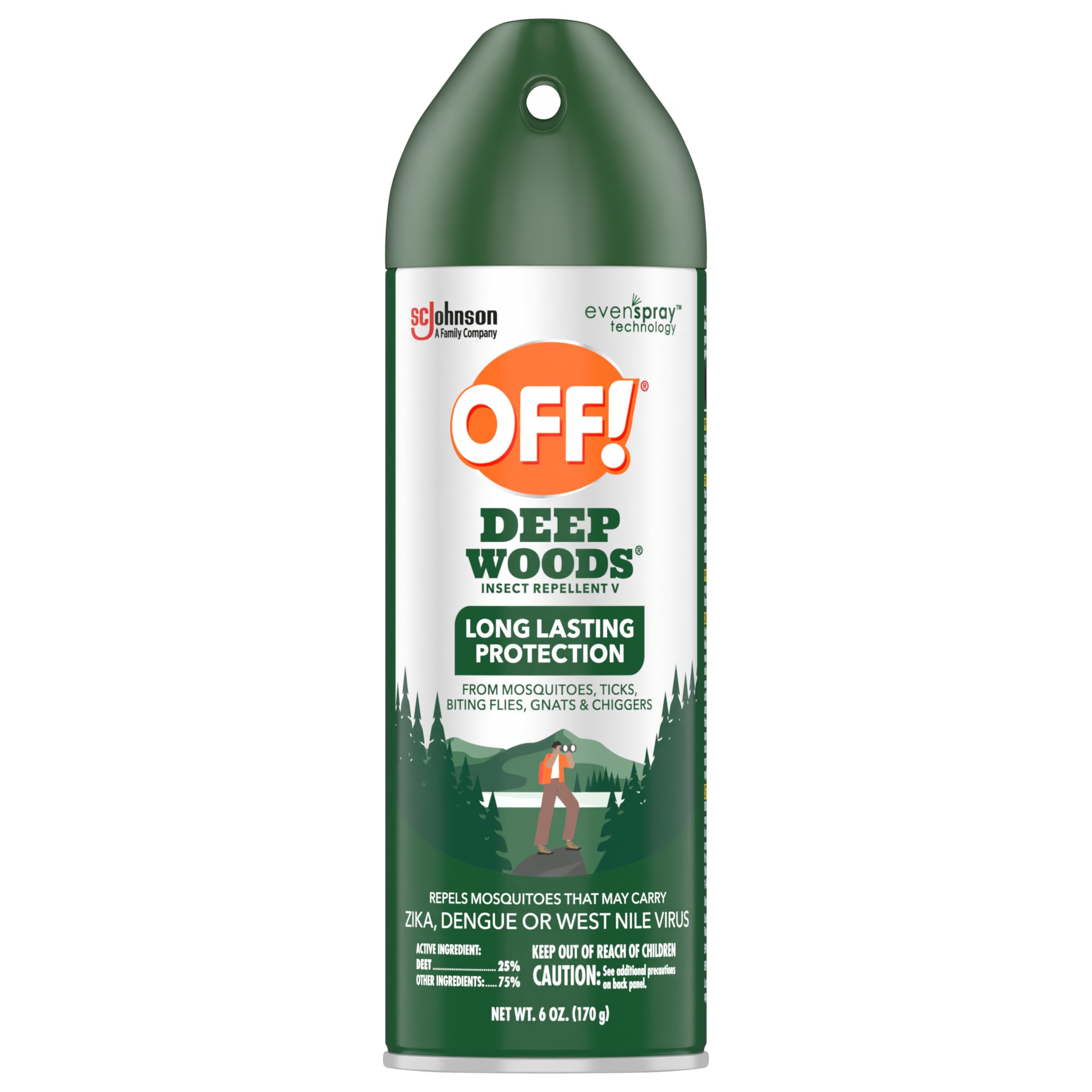 OFF! Deep Woods Insect Repellent Spray with 25 Percent DEET Provides up to 8 Hours of Mosquito Protection 6 Ounce (Pack of 12)