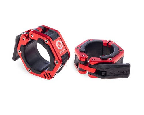 Lock-Jaw Flex Quick Release Aluminum Barbell Collar with Magnet (Red)