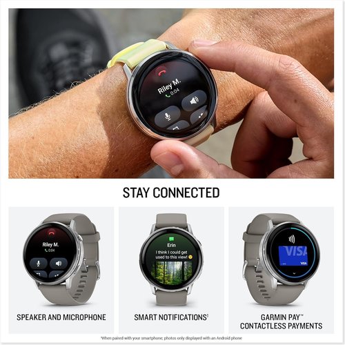 Garmin Venu® 4 GPS Smartwatch - Advanced Health Tracking, 45mm, Bright Display, 12-Day Battery Life, Silver