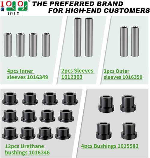 10L0L Front Leaf Spring & Upper A Arm Bushing Kit for Club Car DS Golf Cart 1992-up, Replace OEM 1016346 1016349 1016350 1012303 1015583