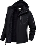 QPNGRP Men's Ski Jacket Winter Coat, Black, 3X-Large
