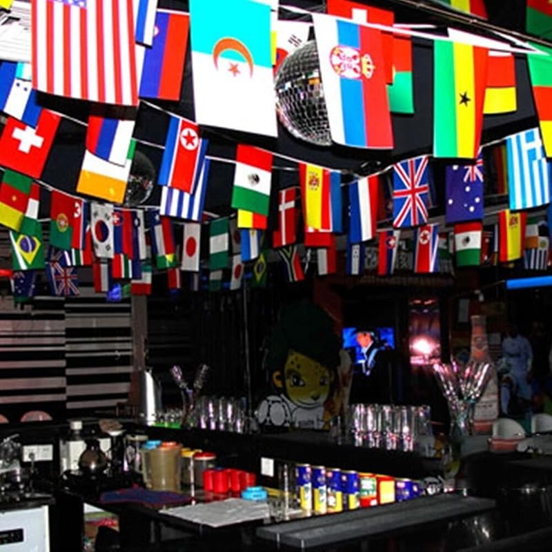41 ft 50 Countries World Flags Pennant Banner - 8.2 x 5.5 in Polyester for Bar, Party, Event - Variation: 41ft-50 Countries World Flags