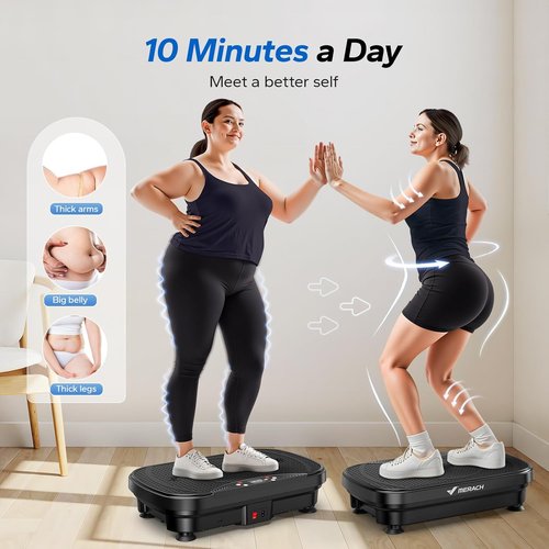 MERACH Vibration Plate - Lymphatic Drainage & Weight Loss Machine with Bluetooth & LED Display | Home Workout Equipment