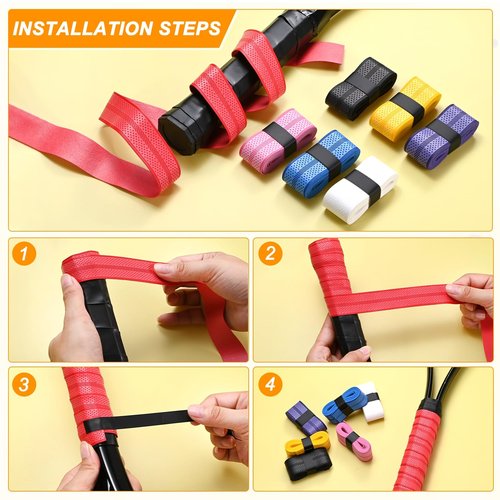 M METERXITY 6-Pack Golf Grip Wrapping Tapes PU Tennis Overgrip Grip Tapes Anti-Slip Sweat Absorbent for Golf/Racquetball/Badminton/Squash/Baseball Bat Handle Red