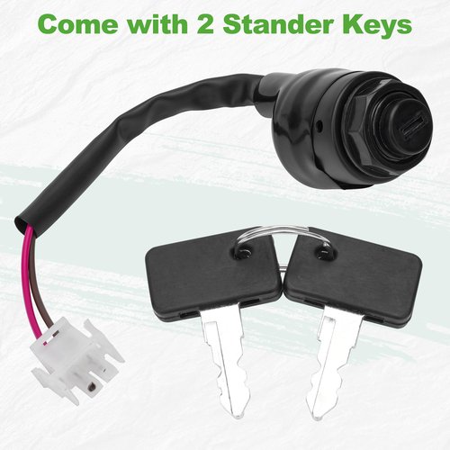 10L0L Ignition Key Switch for Yamaha G11, G16, G19, G20, G21, and G22 Gas and Electric Golf Carts - JN8-82510-09-00 Main Switch Assy with Replacement Key J44-82511-00-YY, JU2-H2511-00