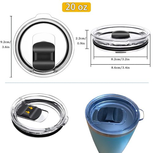 20 oz Tumbler Lid for Yeti, 3-Pack Magnetic Replacement Lids for YETI 20 oz Tumbler, 10/24 oz Mug, 10 oz Lowball - Spill Proof Cup Lids Covers with Magnetic Slider Switch, BPA Free