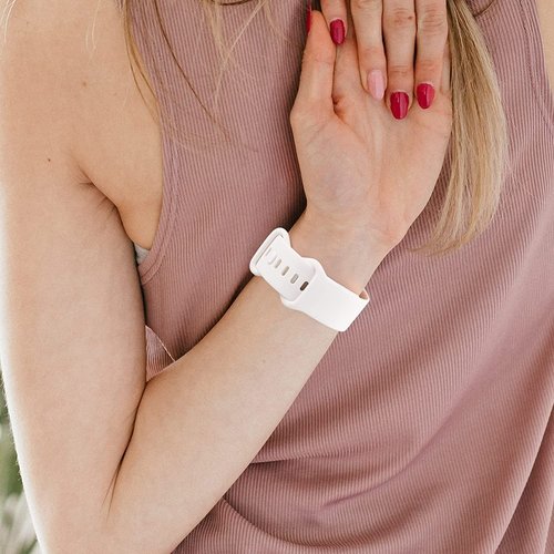 Compatible for FITVII Fitness Tracker Bands, 20mm, 22mm New Soft Silicone Sport Replacement Straps Compatible for FITVII HM57, HM78, HM68, HM21, H56, H86 Smart Watch Fitness Tracker (22mm size band, 3 Pack-White+Pink+Green)