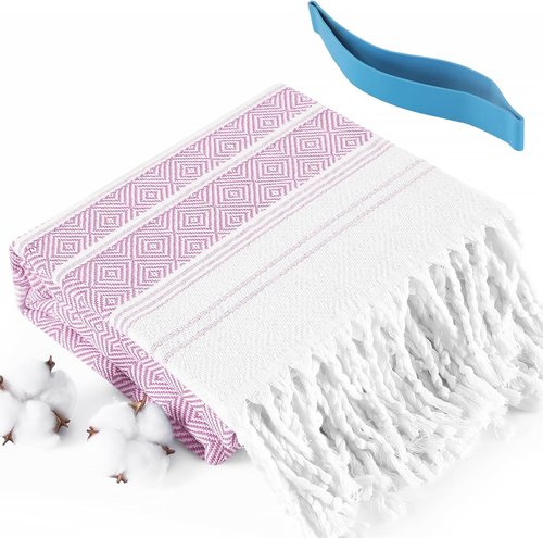 Genovega Oversized Turkish Beach Towels - Quick Dry, Sand-Free, Extra Large 74"x38" - Perfect for Summer Travel & Pool Days