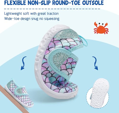 LeIsfIt Toddler Water Shoes - Breathable Quick-Dry Aqua Socks for Boys & Girls | Ideal for Beach & Pool