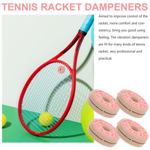 4 Pcs Tennis Racket Vibration Dampener Silicone Doughnut Racquet Dampeners Racket String Shock Absorber for Tennis Player