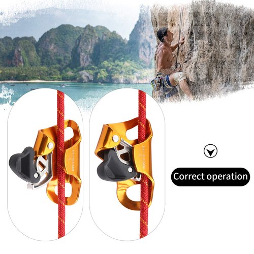 WILDKEN Climbing Hand Chest Ascender Outdoor Mountaineering Tree Arborist Climbing Rappelling Equip Hand Ascender for 8-12MM Rope Left Right Hand Ascender
