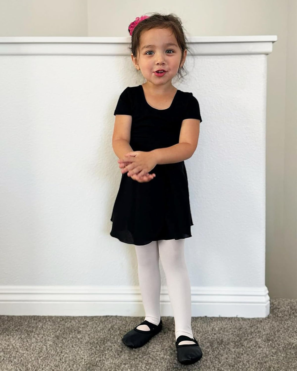 Stelle Black Ballet Dance Leotard for Girls - Stylish Bow Back Design | Toddler to Big Kids Sizes
