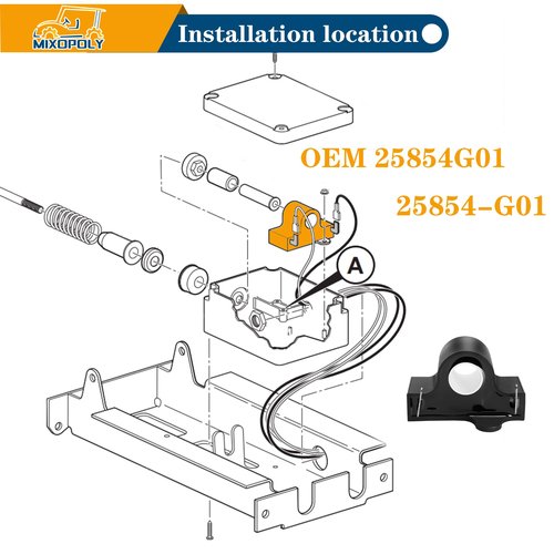 MIXOPOLY Golf Cart Inductive Throttle Sensor for EZGO TXT/Medalist 1994-up Electric Golf Cart, OEM 25854G01 25854-G01
