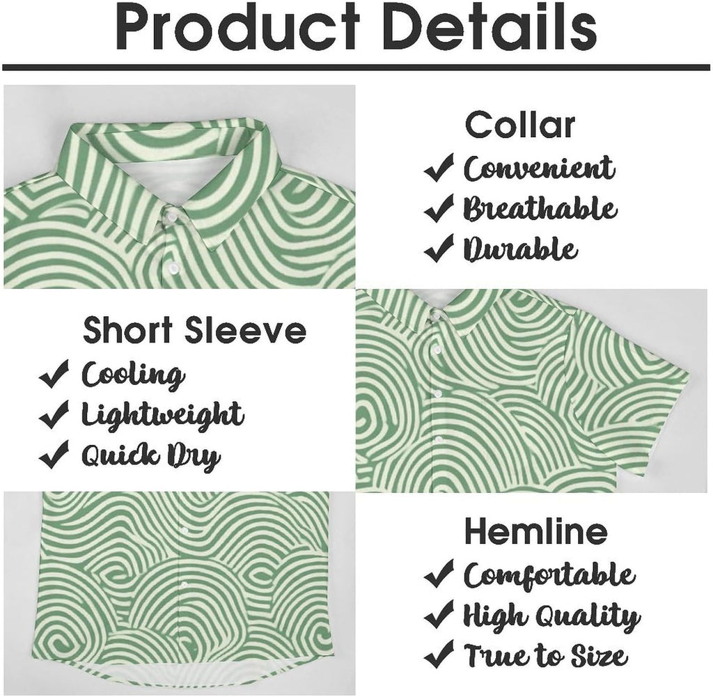 Skiennix Men's Hawaiian Shirt - Short Sleeve Abstract Print for Beach & Summer | Vacation Ready
