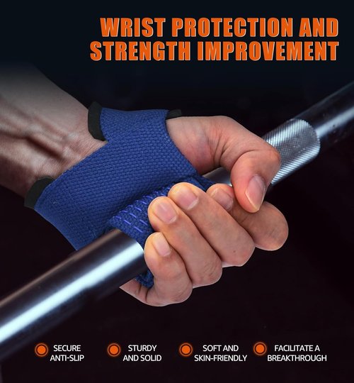 HiRui Premium Cotton Weightlifting Wrist Straps - 25" Deadlift Straps with Neoprene Padding & Anti-Skid Grip