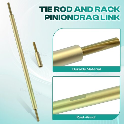 DRIVE UP Golf Cart Tie Rod, Ball Joints and Rack Pinion Drag Link Kit for Club Car DS, Carryall, Turf, Villager 2009-Up Gas and Electric Golf Carts, OEM 103354701 103653401 102022601 102022602