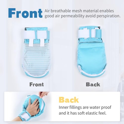 EZ Assistive Restraint Gloves for Dementia Patient, Medical Assistance Glove with Zipper Opening For Finger Protection