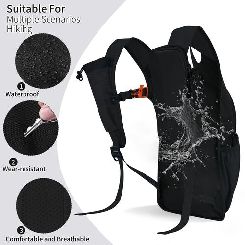 HIGH EXPERIENCE Hiking Backpack 10L/15L Small Daypack Lightweight Packable Travel Foldable Water Resistan for Women Men (Black, 15L)