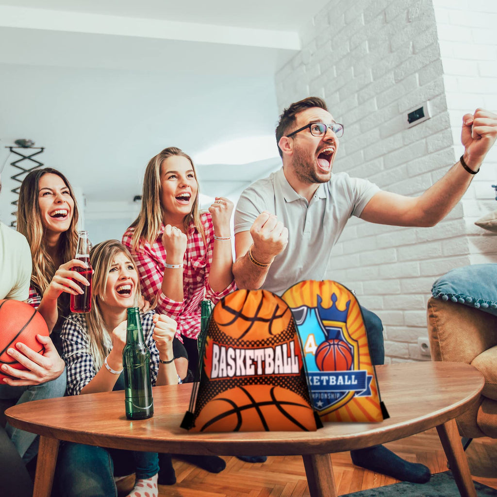 Talltalk 48 Pcs Basketball Team Gifts Sets Basketball Party Favors Toy 16 Drawstring Backpack Goodie Bag Snack Candy Gift Bag 16 Silicone Wristband 16 Keychain for Sports Birthday Party Supplies Decor