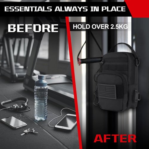 LEPHYON Magnetic Gym Bag - Versatile Crossbody Sling with USB Charging Port | Ideal for Travel & Workouts