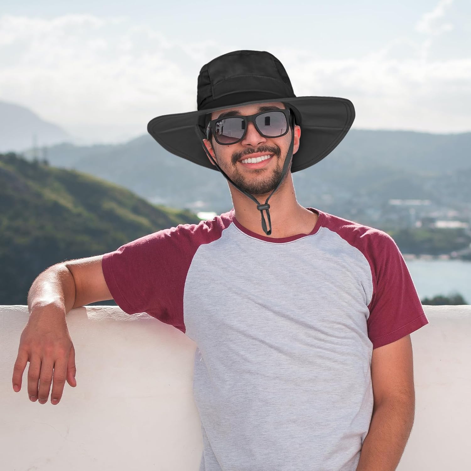Skiennix Sun Hat - UPF 50+ Waterproof Wide Brim Bucket Hat for Fishing, Hiking, Beach | Foldable Design