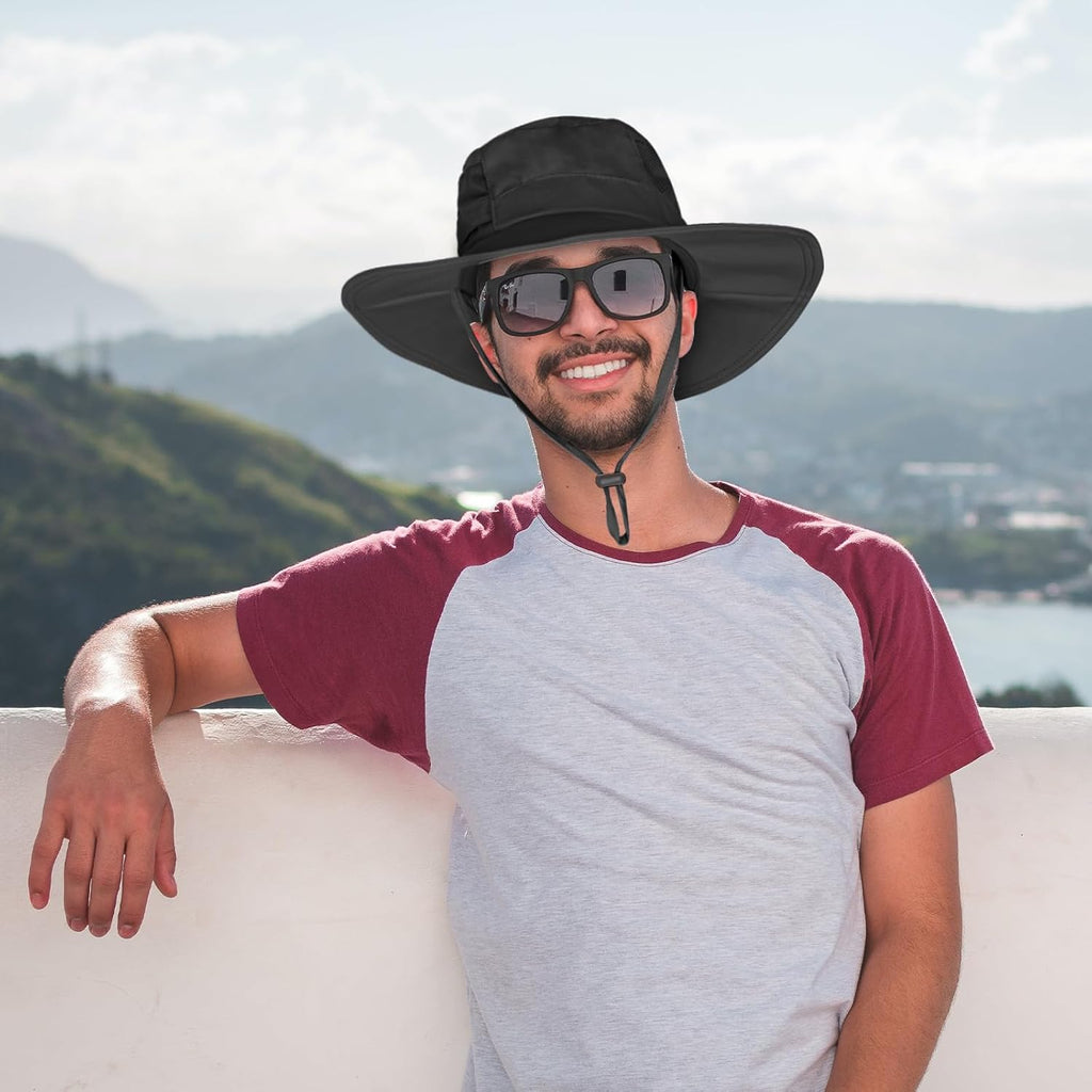 Skiennix UPF 50+ Sun Hat - Waterproof Wide Brim Bucket Hat for Fishing, Hiking & Beach | Foldable Design
