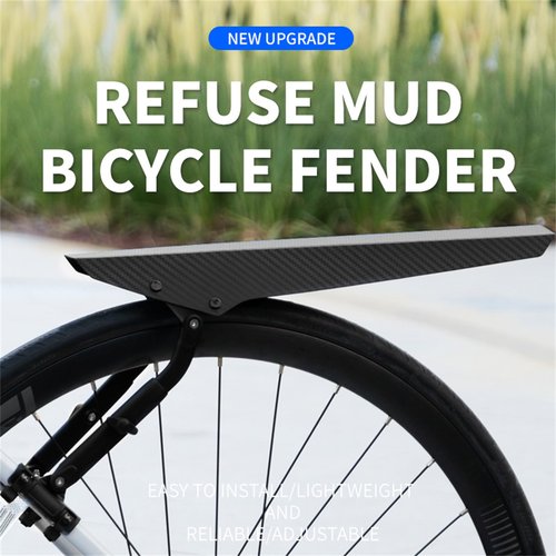 SUKOUSRAM Bicycle Fender for Maintain Road Bike Front/Rear Wheel Adjustable and Lightweight Widen Carbon Fiber Pattern Mudguard