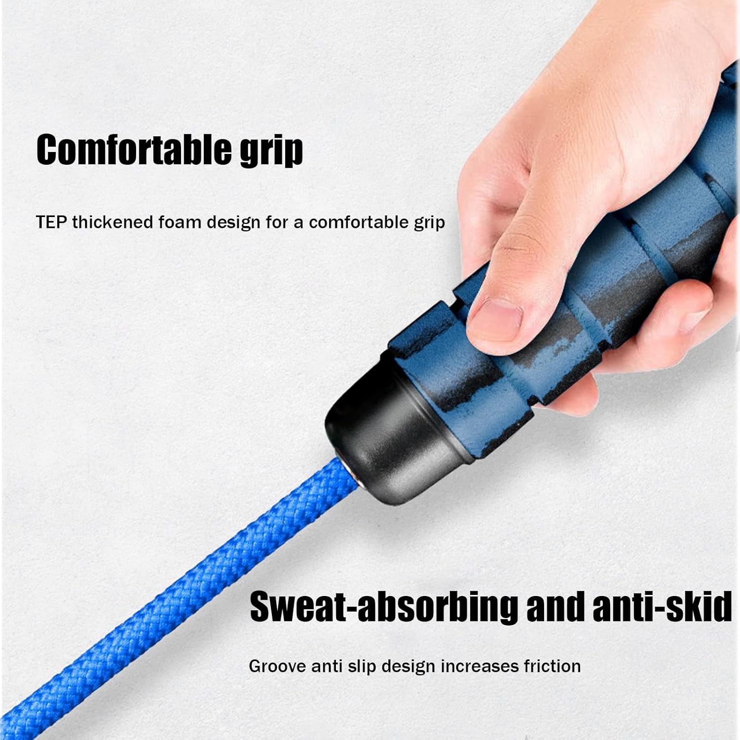 Skiennix 16 FT Long Jump Rope - Adjustable Double Dutch Skipping Rope for Kids & Adults | Blue