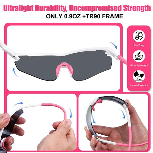 AJBAY Polarized Sports Sunglasses for Men Women,Wrap Around Sun Glasses for Running Cycling Baseball Fishing Golf Hiking