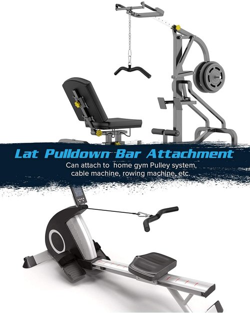 Upgraded LAT Pulldown Bars, 19" LAT Pull Down Bar Attachments for Home Gym, Curl Triceps Press Down Bar Cable Machine Attachment for Pulley System, Exercise Triceps Arm Back Muscles (19)