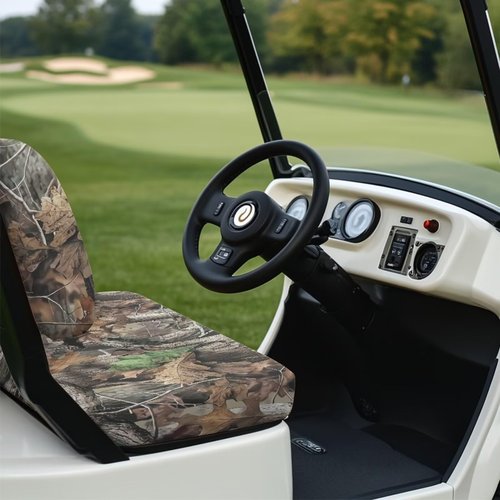 Bulopur Branch Camouflage Golf Car Seat Cover Set Dustproof Seat Cover Fit for EZGO Club Car 2 Person Seats Golf Carts Frontseat Sun Protection