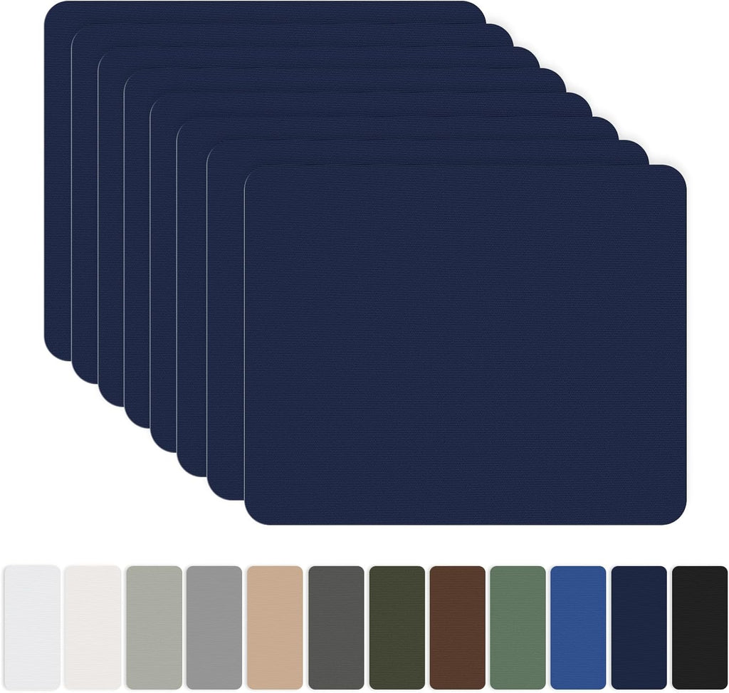 OAZ Nylon Repair Patches - 8 Pieces Self-Adhesive Waterproof Fabric Patch Kit | 7.87 x 5.9 Inch, Navy Blue