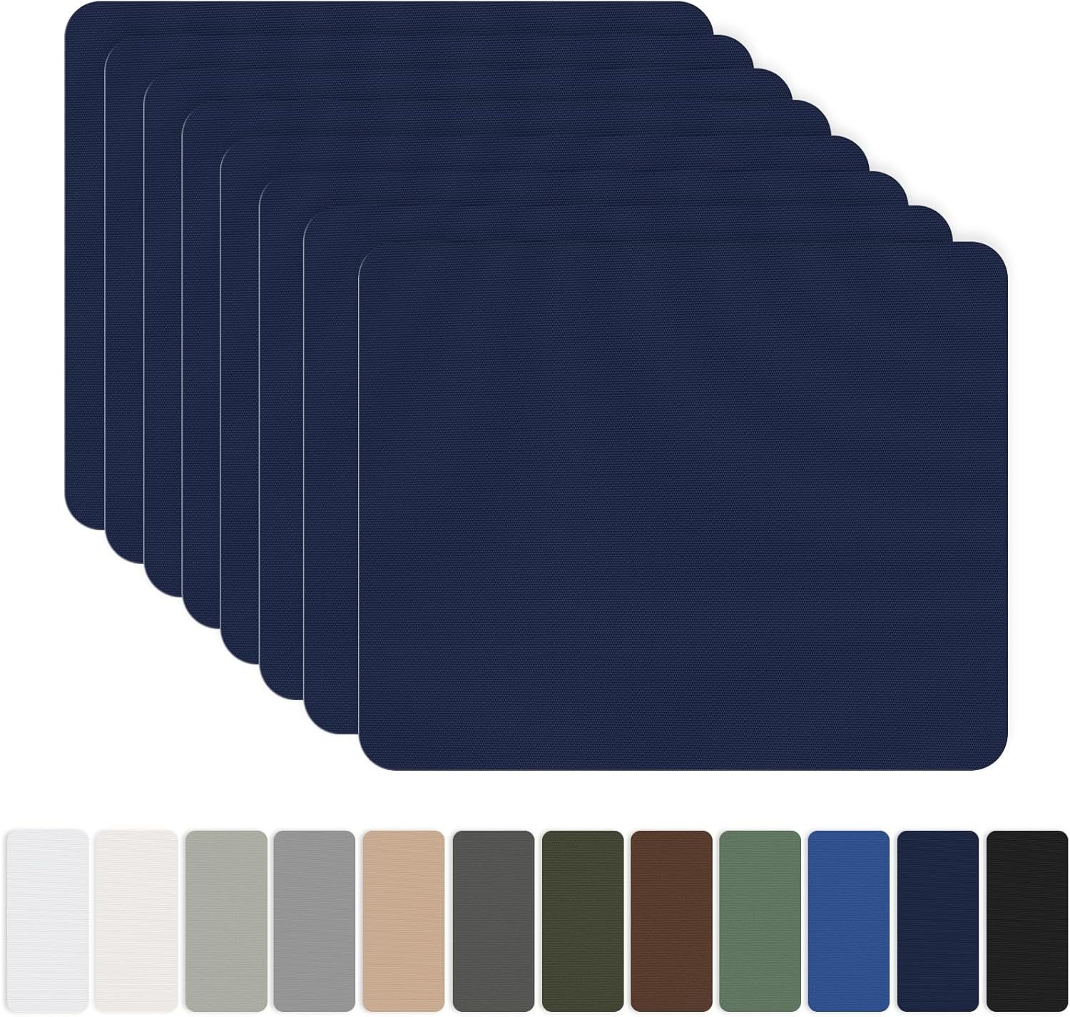 OAZ Nylon Repair Patches - 8 Pieces Self-Adhesive Waterproof Fabric Patch Kit | 7.87 x 5.9 Inch, Navy Blue