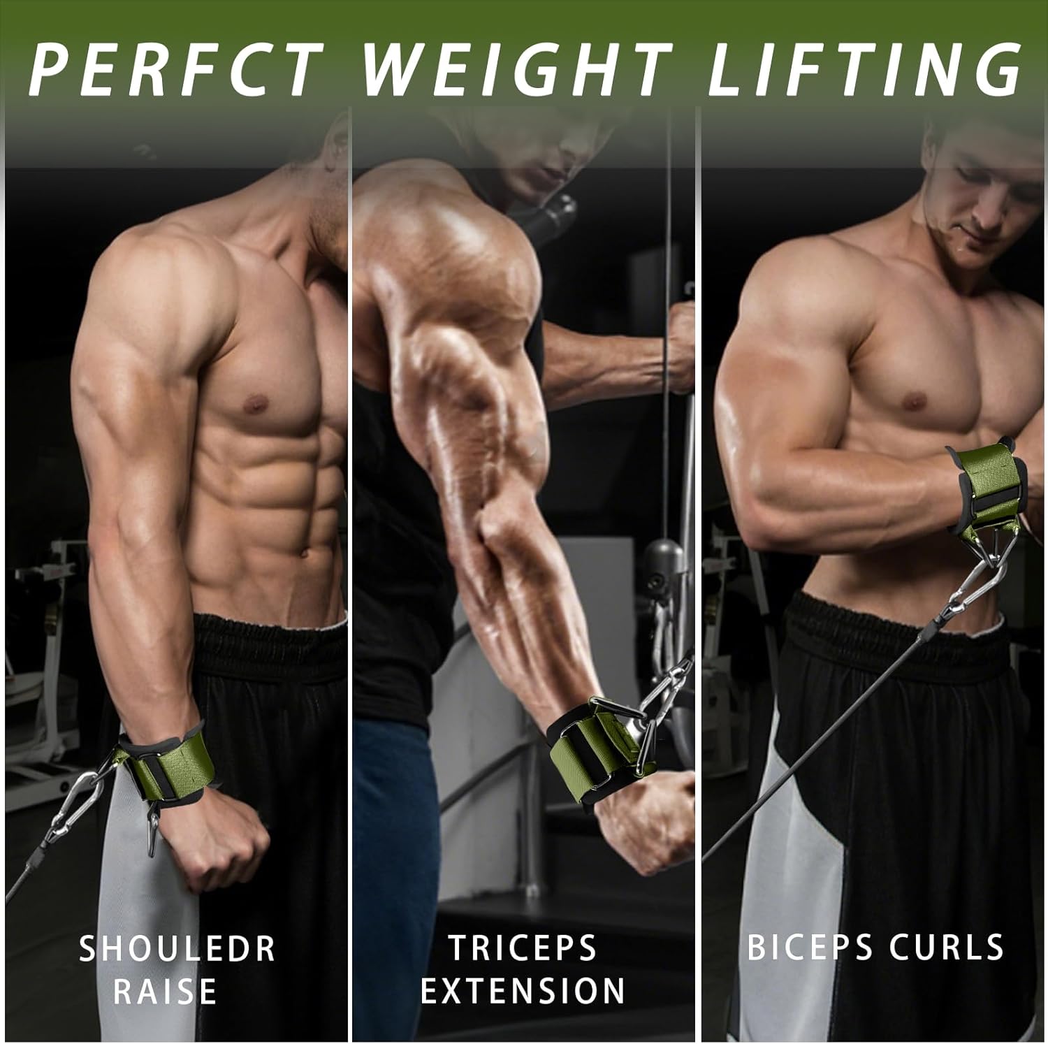 Skiennix Wrist Cuffs - Heavy-Duty Weightlifting Straps for Cable Machines & Strength Training Support