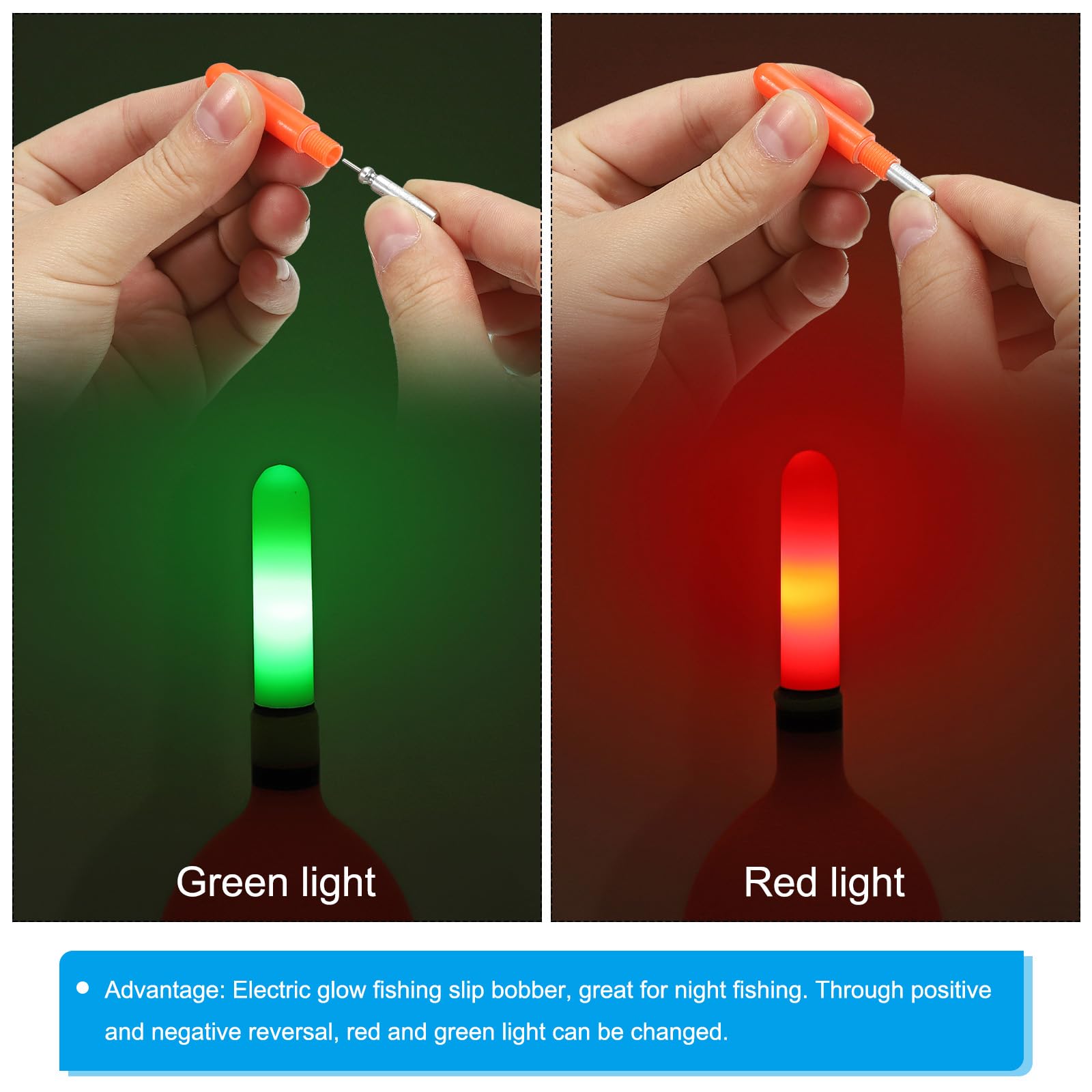 PATIKIL 0.5oz Lighted Fishing Slip Bobbers, 4 Pack EVA Light Up in Green Fishing Float for Night Fishing
