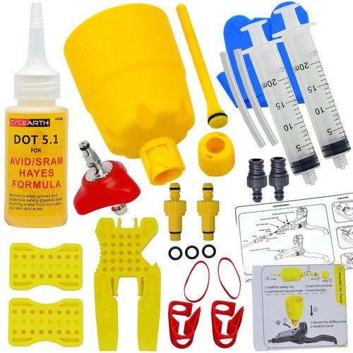 CYCEARTH Bicycle Hydraulic Disc Brake Bleed Tool for SRAM AVID Formula with 60ml DOT Oil Fluid