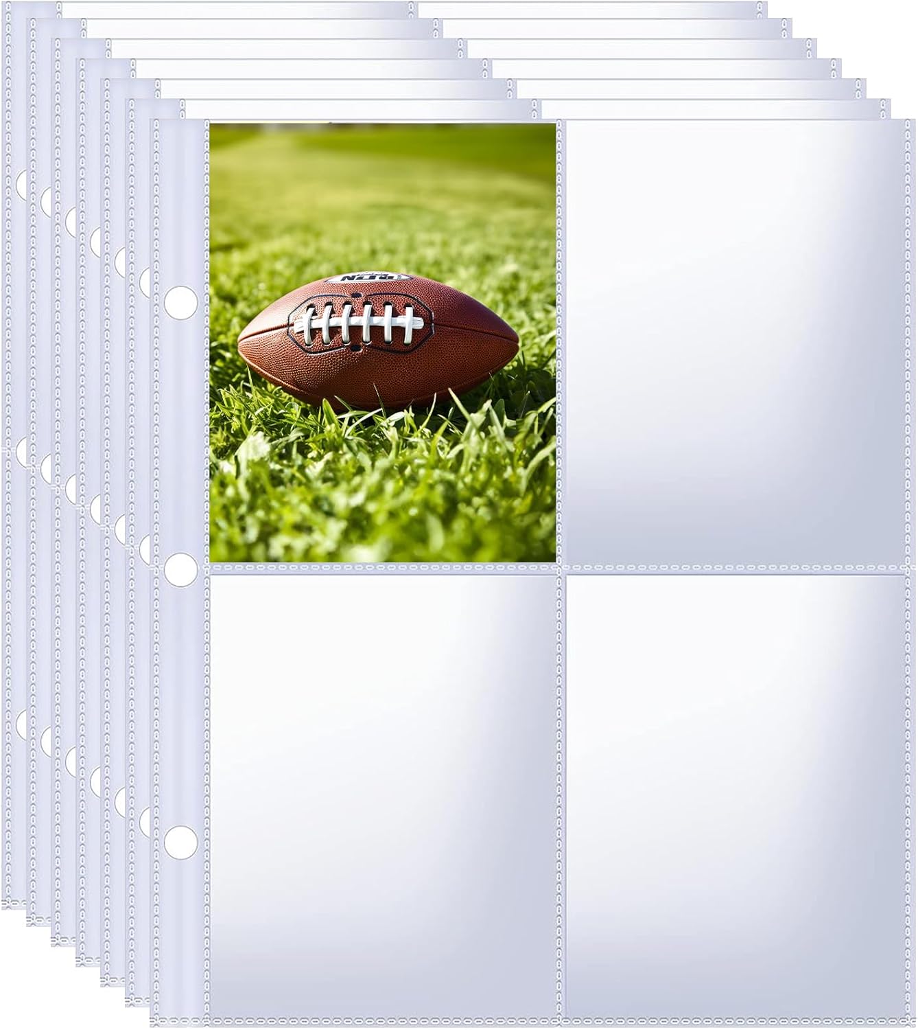 Skiennix Card Sleeves - 50PCS Trading Card Binder Sheets with 4 Pockets for Sports & Game Cards | Clear