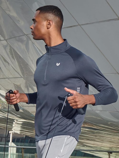 NORTHYARD Men's Quarter Zip Pullover | Moisture-Wicking Long Sleeve Athletic Shirt for Running & Workouts