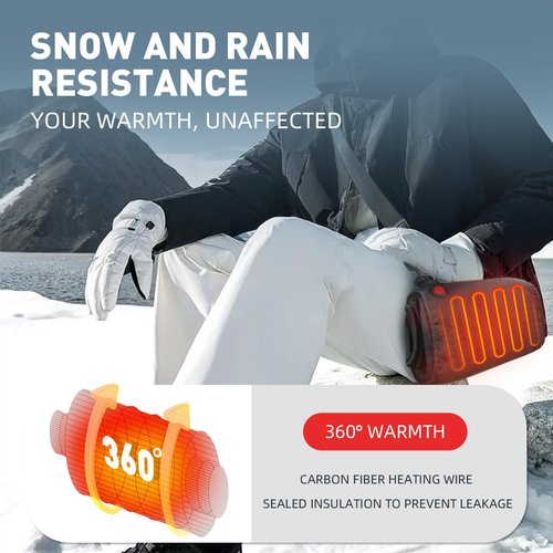Heated Hand Warmer Pouch with 10000 mAh Power Bank，Portable Graphene Heated Gloves with 3 Levels & Double-Sided Heating ，Hand Muff for Hunting,Fishing,Hiking,Football