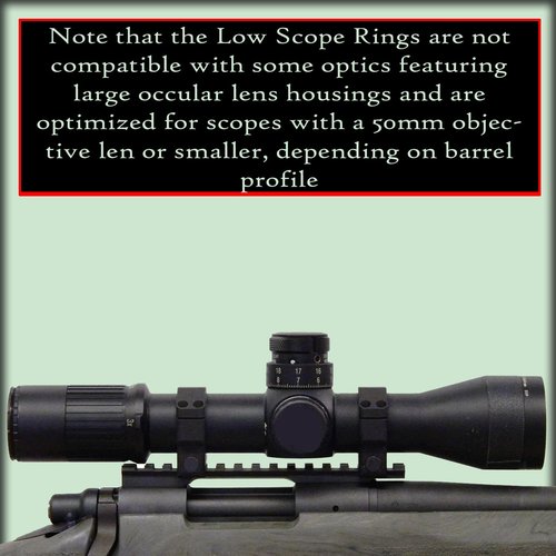 Gotical 34mm Low Profile Scope Rings Mount - for 34mm Tubes - Rifle Scope Rings Aluminum Picatinny Low Profile Mount Low Profile Ring