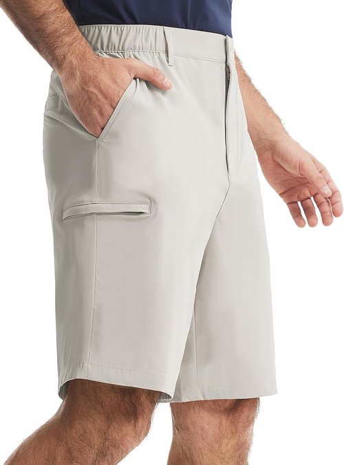 Libin Men's Golf Shorts - Lightweight Quick-Dry Travel Shorts with Zipper Pocket | Classic Fit, 9" Length