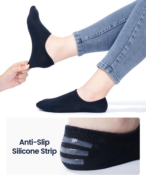 IDEGG No Show Socks - Low Cut Ankle Athletic Socks for Men & Women | Anti-Slip Invisible Liner