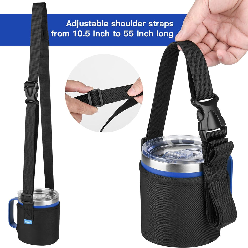 YETI Water Bottle Carrier Bag - Adjustable Nylon Sling Sleeve for 14 oz Rambler Mug | Perfect for Hiking & Camping
