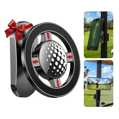 NEVERLAND Magnetic Golf Cart Phone Holder, 360° Rotation Golf Cart Phone Mount Compatible with MagSafe iPhone and Android, Golf Cart Accessories Gifts for Men Women Golfers