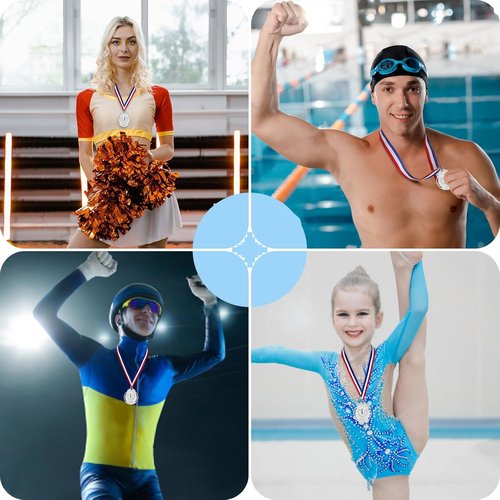 Gold Medal | 12-Piece Kids Reward Medals with Neck Ribbons - Olympic Style, 2-Inch Prizes for Sports & Competitions