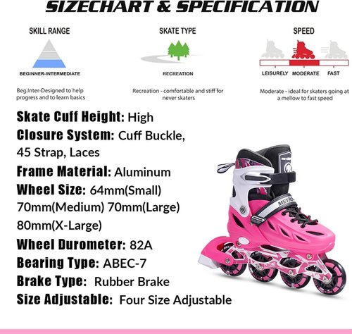 METROLLER Adjustable Inline Skates - Light Up Wheels for Kids & Adults | 4 Sizes Available