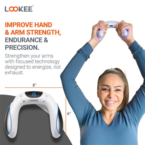 LOOKEE VibHeal Arm Exerciser | Flabby Arms Workout, Hand & Wrist Massager | Portable Arm Toning & Recovery Device with 15 Intensity Levels, Travel-Friendly Fitness for Men & Women