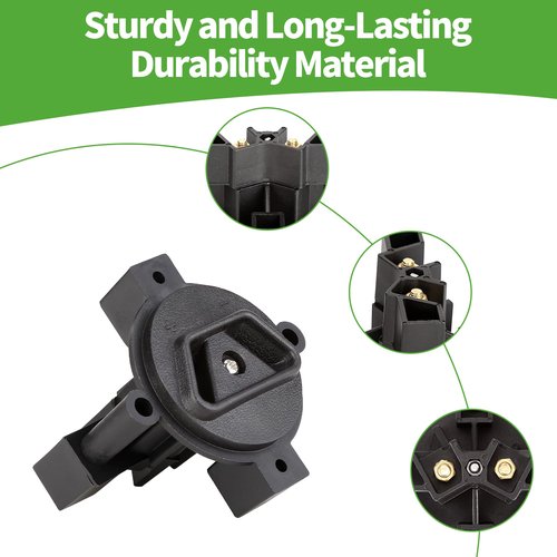 10L0L Golf Cart 2 Prong DC Charger Plug Receptacle for 36 Volt Club Car All Year, EZGO Pre-1983, Yamaha G14/G16 Electric Models, OEM 18548G1, JN4-H6181-00, 8428