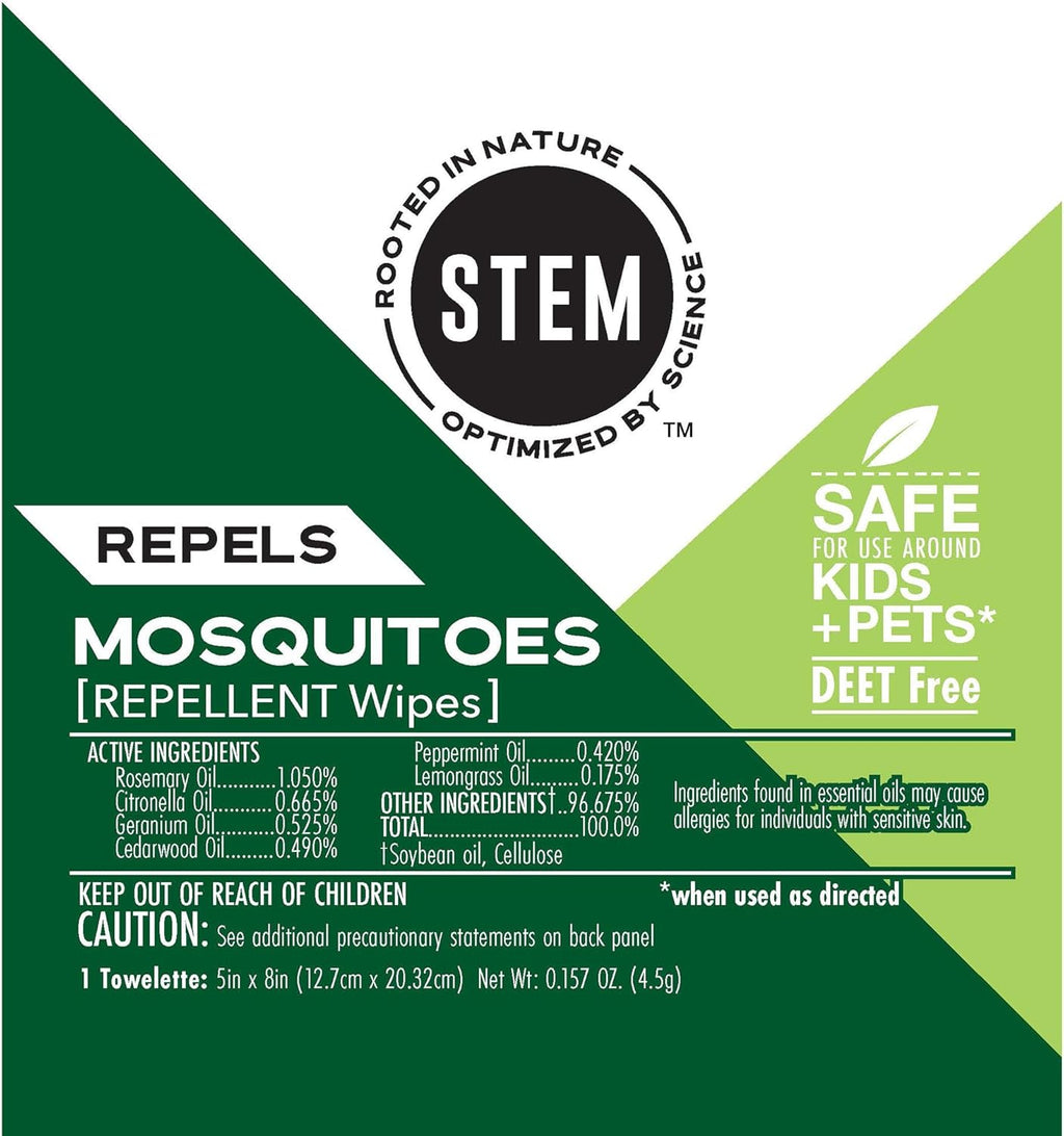 Skiennix Mosquito Repellent Wipes - Natural Botanical Extracts | 10 Wipes Per Pack