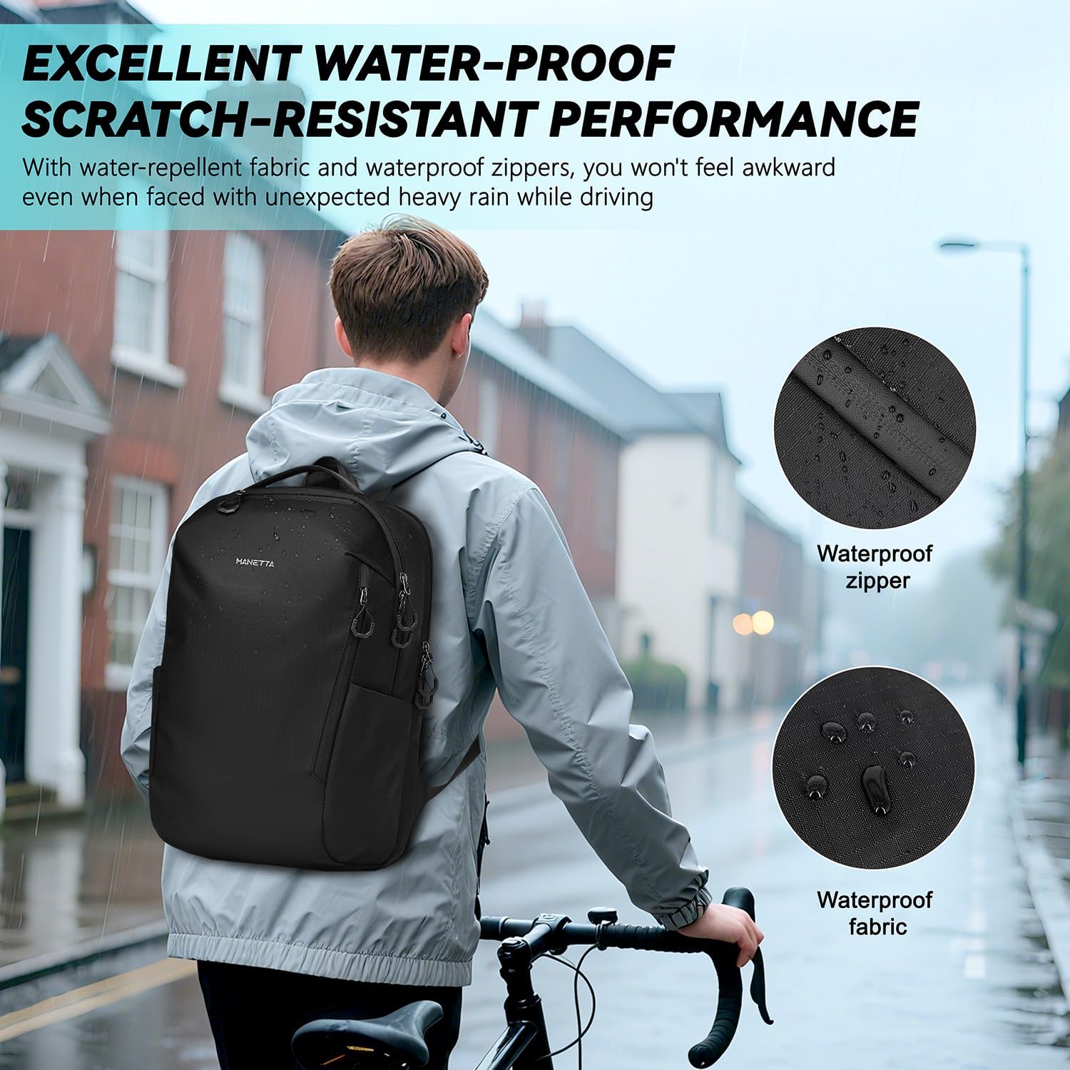 Skiennix Laptop Backpack - Minimalist, Abrasion & Water Resistant, 25L Lightweight Daypack for Work & Leisure